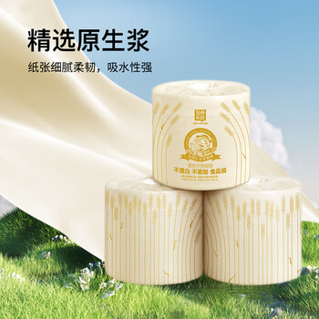 泉林本色有芯卷纸 3层218节*12卷卫生纸厕纸卷筒手纸不漂白健康本色实惠装
