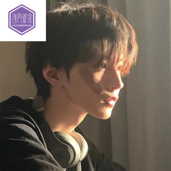绿简堂短发假发网红 假发男短发韩版帅气网红时尚短发微分碎盖日系自