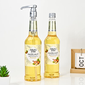 艾可芙榛果风味糖浆750ml咖啡拿铁奶茶鸡尾酒调味糖浆柠檬茶饮原料
