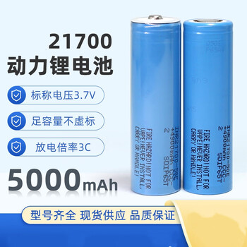 佰达特 21700三星50E锂电池5000mAh大容量3.7V3C放电强光手电筒电池 50E-5000mAh 平头 1节 带CCC认证【2个】