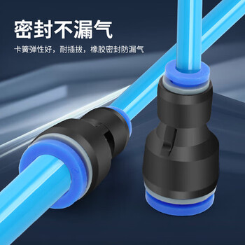 汇君PU直通快速气动接头变径两通高压软管对接头PG气管连接器 PU-5(适用气管5mm)10只