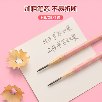 晨光(M&G)文具 2B洞洞铅笔12支 儿童正姿矫姿铅笔学生练字笔 易握不易断无铅毒笔 粉色款AWP307A9 晨光(M&G)文具 2B洞洞铅笔12支 儿童正姿矫姿铅笔学生练字笔 易握不易断无铅毒笔 粉色款AWP307A9