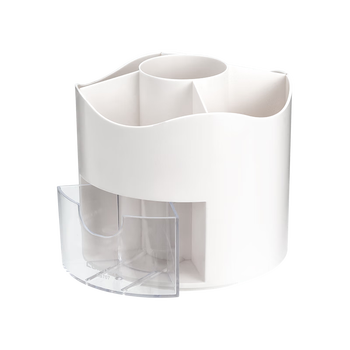 齐心（COMIX）笔筒360°旋转7格多功能分区大容量儿童学生桌面收纳盒笔盒学习用品开学礼物 EB707白