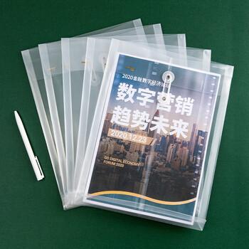 金得利12个装A4透明绳扣档案袋简历报告文件袋资料袋孕检袋财务收纳凭证袋子F118