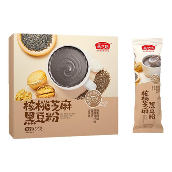 燕之坊核桃芝麻黑豆粉320g黑芝麻糊炖奶五黑营养早餐米糊即食速食代餐粉