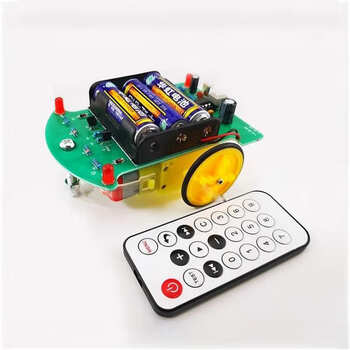 诺然 DIY套件 红外遥控智能小车套件 散件焊接练习电路组装TJ-56-464套件+3节五号电池 1套