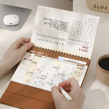 勤得利办公桌面台历 2026年小清新日历计划本 纯色烫金记事本桌面摆件 大号混色