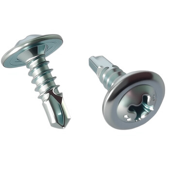 大和  大扁头钻尾自攻螺丝十字圆头带垫螺钉蓝锌自钻燕尾丝华司大扁头燕尾丝 4.8*19（50个）