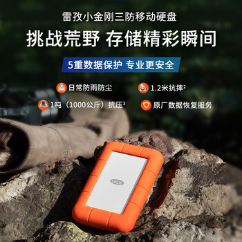 LaCie雷孜小金刚 移动硬盘 三防 2TB  Rugged USB-C  机械硬盘 USB Type-C/3.2 兼容mac 便携防跌 外接