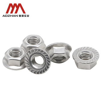 奥展实业(AOZHAN)304不锈钢A2-70六角法兰螺母DIN6923 M8 20颗/包 奥展实业(AOZHAN)304不锈钢A2-70六角法兰螺母DIN6923 M8 20颗/包