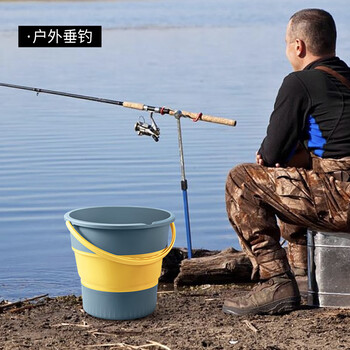 五月花折叠水桶10L家用便携收纳户外储水洗车提水桶钓鱼桶