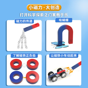 六鑫磁铁套装马蹄形U形条形物理实验器材初中科学实验文具实验室学生党开学季必备用品磁铁教具