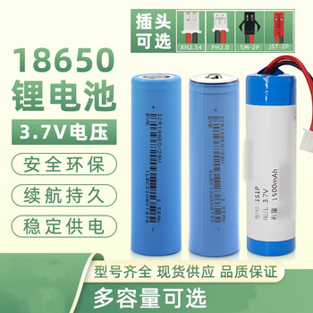 佰达特 18650锂电池3.7V内置保护板带线带端子DIY组装电池用于风扇音响 3.7V【18650-3400mAh】PH2.0 黑红带板【2个