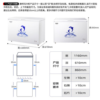 澳柯玛（AUCMA）307升单温冷柜家用减霜大冰柜 冷藏柜冷冻柜转换卧式冰箱雪糕柜一级能效 BC/BD-307HNE 