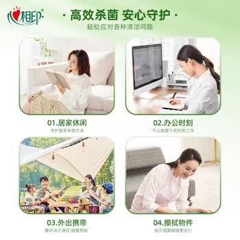 心相印独立包装消毒卫生湿纸巾12包*10片120片学生便携随身装清洁