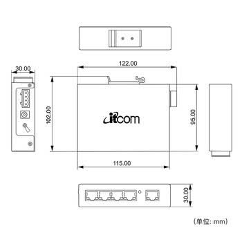 itcom艾迪康工业交换机5口 百兆非网管安防监控PLC以太网络集线器DIN导轨式不含电源IT168-3500-10-5TX