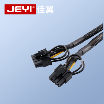 佳翼（JEYI）台式主机机箱电源供电转接线 大功率显卡8Pin转双6+2Pin供电线延长线