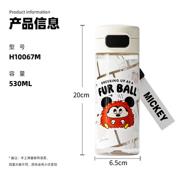 迪士尼（Disney）塑料杯男生运动水杯儿童学生高颜值杯子大容量随手杯直饮杯礼物男
