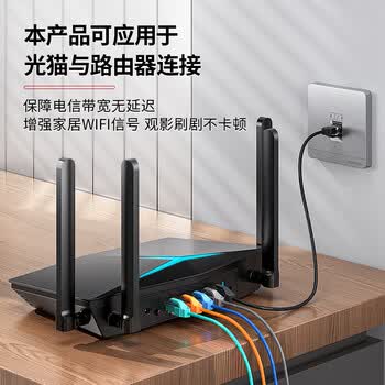 安普康（AMPCOM）超六类网络跳线0.5米 万兆无氧铜阻燃CAT6A类成品网线UTP 机柜配线架交换机连接线缆 黑AMC6A5BK