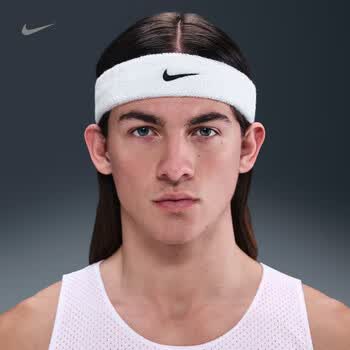 耐克（NIKE）运动吸导汗头带跑步健身束发带防止汗头箍新款白色N1012407101OS