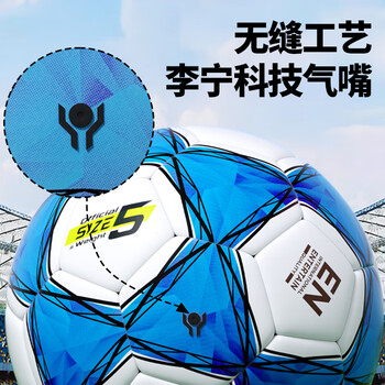 李宁足球5号成人初中小学生中考专用比赛训练标准五号耐磨青少年足球