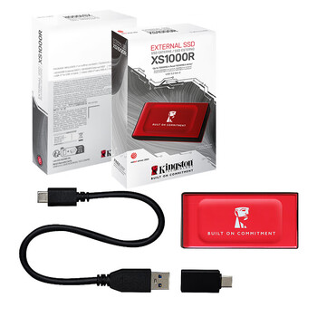金士顿（Kingston）2TB USB3.2 Gen 2 移动固态硬盘（PSSD）XS1000 传输速度1050MB/s 轻巧时尚 电脑外接 手机直连 红