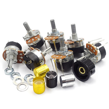 佰达特 WH138-1 B 5K/10K/20K/50K/100K/250K/500K带开关调光调速电位器 WH138-1-B250K 孔脚（10个）