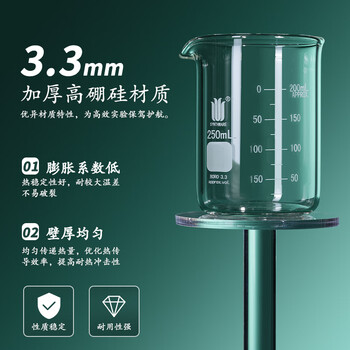 欣维尔 有柄烧杯实验室双刻度线中性耐高温杯子高硼硅玻璃500ml B190500 欣维尔 有柄烧杯实验室双刻度线中性耐高温杯子高硼硅玻璃500ml B190500