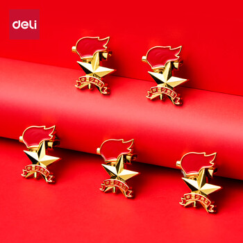 得力（deli）【全网低价】得力(deli)少先队队徽 小学生少先队员队徽 立体安全扣 6枚装 50560