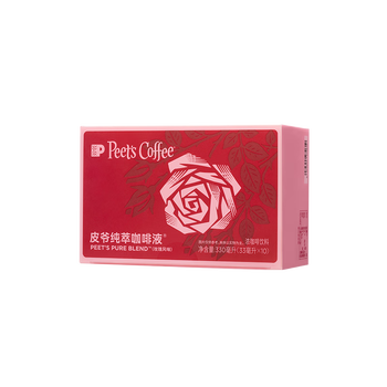 皮爷咖啡皮爷peets 纯萃咖啡液0糖0脂玫瑰风味美式拿铁冷萃液33ml*10-冷藏