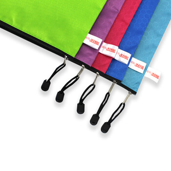 信发A5拉链文件袋 10个装 防水足球纹票据袋笔袋手提资料袋公文袋试卷袋学生文具收纳袋 颜色随机