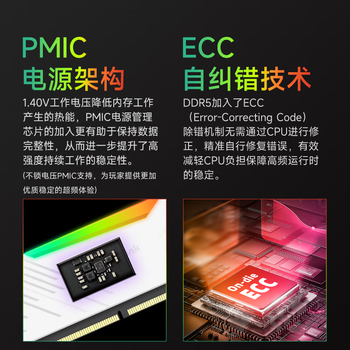 金百达（KINGBANK）32GB(16GBX2)套装 DDR5 6400 台式机内存条海力士A-die颗粒 白刃RGB灯条 C32 Deepseek硬件