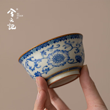 缠枝莲青花瓷茶杯价格报价行情- 京东
