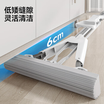 五月花海绵拖把33cm2头家用一拖净免手洗2026吸水拖地神器胶棉墩布拖布