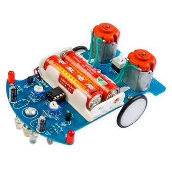 诺然 DIY套件 D2-5智能循迹小车 巡线车 焊接练习电路板电子散件TJ-56-132 套件+2节五号电池