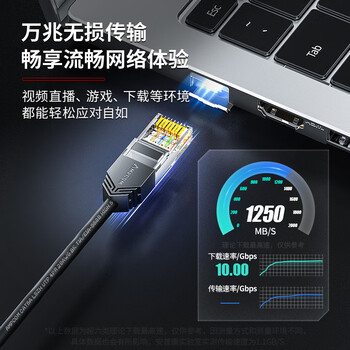 安普康（AMPCOM）超六类网络跳线0.5米 万兆无氧铜阻燃CAT6A类成品网线UTP 机柜配线架交换机连接线缆 黑AMC6A5BK
