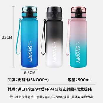 史努比（SNOOPY）儿童水杯夏季便携大容量耐摔防漏喝水杯男女小学生一键直饮杯子蓝