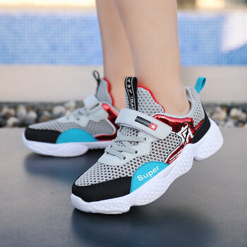 男童网鞋夏季透气网面男孩镂空夏天软底单网小学生夏款儿童运动鞋