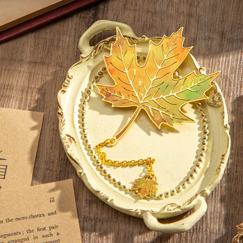 佳茉复古文艺树叶书签银杏叶金属书签礼盒高级感中国风古典礼物送老师纪念品元宵三八女神妇女节伴手礼