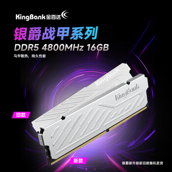 金百达（KINGBANK）16GB DDR5 4800 台式机内存条 银爵