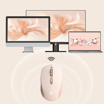 惠普（HP）S1000 Plus 无线鼠标 办公鼠标 家用/商务办公/笔记本/台式机USB接口即插即用 鼠标无线清新奶茶色