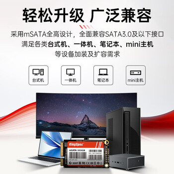 金胜维（KingSpec）1TB SSD固态硬盘 mSATA接口 3D NAND颗粒 读速550MB/s 一体机/笔记本通用