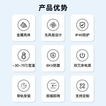 itcom艾迪康工业交换机5口 百兆非网管安防监控PLC以太网络集线器DIN导轨式不含电源IT168-3500-10-5TX