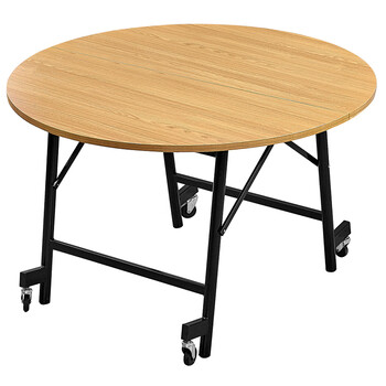 折叠圆桌餐桌酒店大圆桌简易实木圆形桌面饭店大饭桌家用折叠饭桌 1.