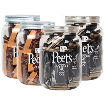 皮爷咖啡皮爷杏仁焦糖果仁独立包装咖啡伴侣15颗*4罐装（海盐*2+伯爵*2）