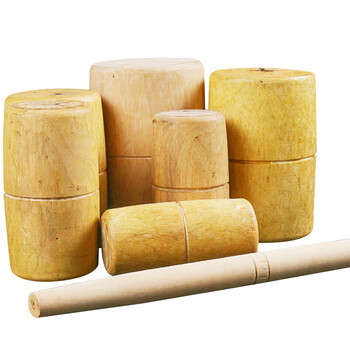 海斯迪克 木榔头 木工锤大木槌 手工锤木柄大木锤 中号加大 2个装