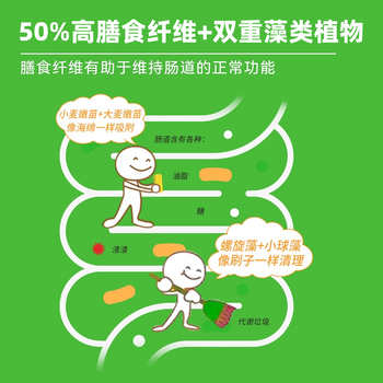 轻元素膳食纤维小绿粉3.5g*50条大麦若叶青汁高膳食纤维早餐年货礼盒
