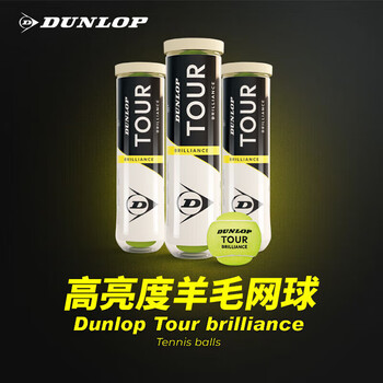 DUNLOP网球加亮球TOUR BRILLIANCE 4粒装整箱18筒 601621