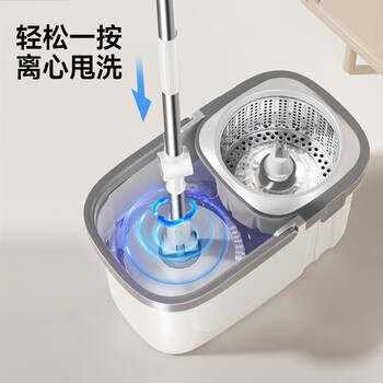 五月花旋转拖把共2布家用一拖净免手洗2025拖把带桶一套拖布吸水墩布