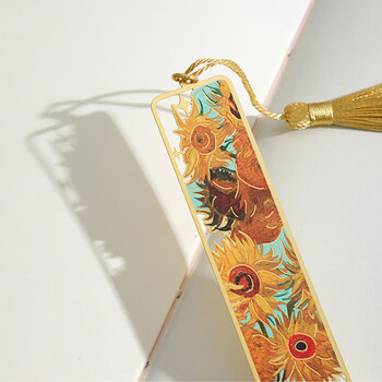 狮洛德 油画镂空书签开学礼物送学生小礼品金属黄铜直尺书签 简装